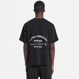 Present T Shirt Color Splash-Ink Letter Printing Loose Heavy Couple