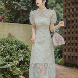 Women Cottagecore Dress Lace French Style Daily Wearable Elegant Dress Summer