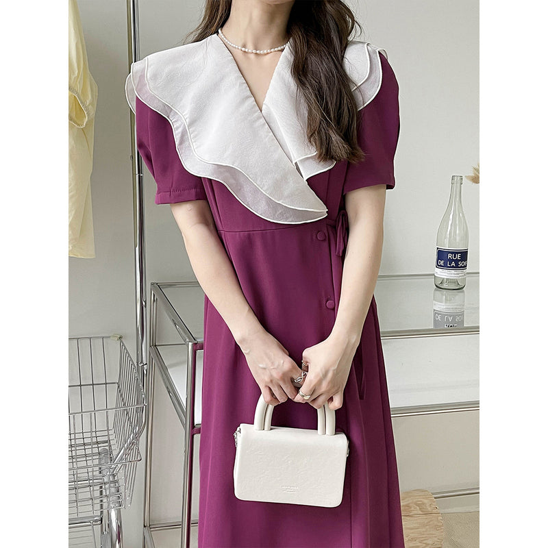 Kim Kardashian Marilyn Monroe Dress Summer French Style V-neck Dress Chiffon Dress