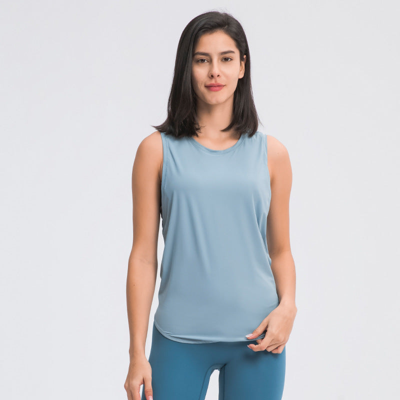 Moisture Wicking Shirts Yoga Vest T-shirt Women's Quick-Drying Breathable and Loose Sleeveless Blouse