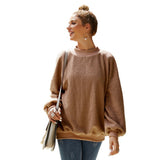 Women Sherpa Jacket Brushed Hoody Women's Autumn and Winter Pullover Long Sleeve Plush Teddy Plush Top