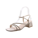 Nude Chunky Heel Sandals