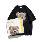 Summer Creative Bear Printed Short-Sleeved T-shirt Men's Casual All-Matching Trendy Couple Tee