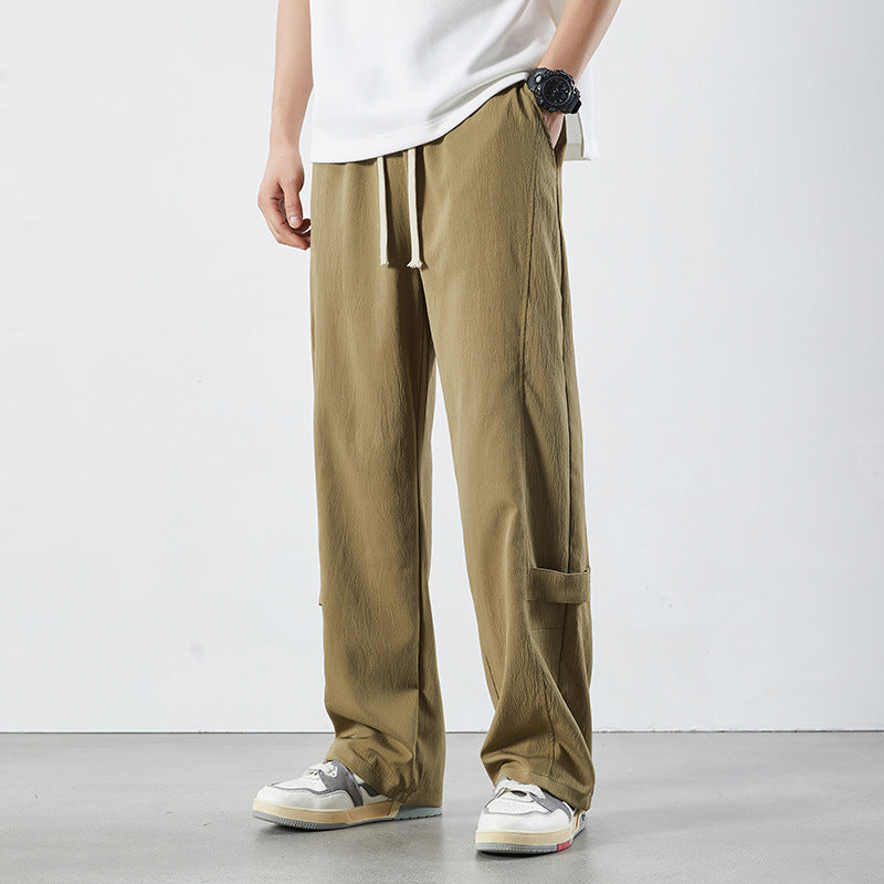 Men Sweatpants Loose Wide Leg Draped Casual Pants Sports