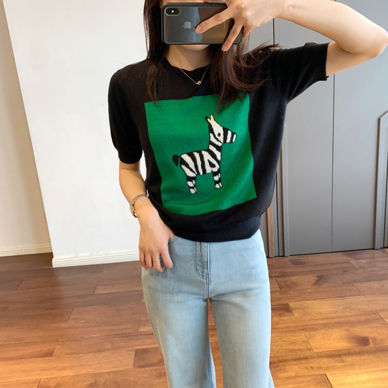 Zebra T Shirt Zebra Crew Neck