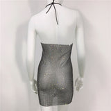 Kesha Black Dress Women's Sexy Sling Fishing Grid See-through Stretch Dress