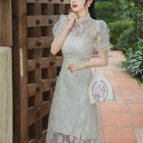 Women Cottagecore Dress Lace French Style Daily Wearable Elegant Dress Summer