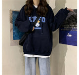 Slogan Graphic Hoodie Oversize Fleece Padded Coat