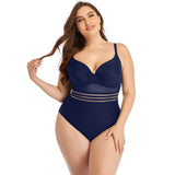 Women plus Size Swimming One-Pieces Cutout Plain Bikini