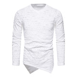 Transparent Shirt for Men Punk V-neck Long Sleeve Bottoming T-shirt