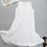 Semi Formal Dresses for Wedding Summer Loose Solid Color Dress Women Ruffles