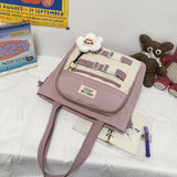 The Teacher Tote Crossbody Canvas Bag All-Match Shoulder Bag Student Class Large-Capacity Crossbody Bag