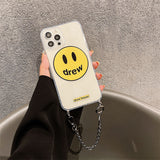 justin b drew phone case Apple 12 Drew Smiley Face Chain Phone Case XR Xs Transparent Iphone11