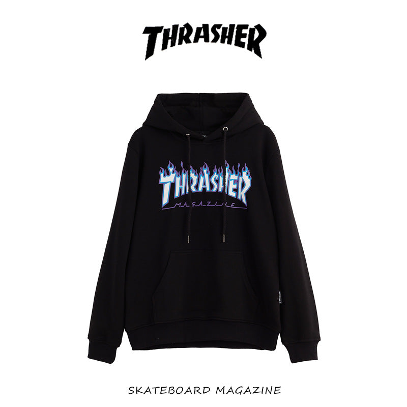 Thrasher Hoodie Autumn Winter Sweater Coat for Men Loose Couple Outfit