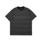 Men T Shitrs Wave Print round Neck Short Sleeve Retro T-shirt