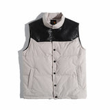 Man Fall Winter Outfis Winter Vintage Contrast Color Vest Man Cityboy Sleeveless Jacket