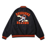 Letterman Jacket Outfit Senior Jackets Varsity Baseball Coat Jacket Men Street Loose Stand Collar Baseball Uniform