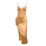 Bella Hadid Dress Sexy Slit Suspender Dress