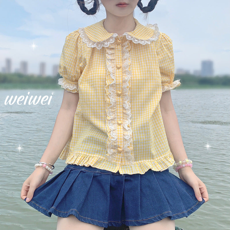 Gothic Lolita Harajuku Style Clothing Lolita Inner Plaid Shirt