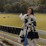Women Dalmatian Coat Fur Grain Cashmere Lamb Wool