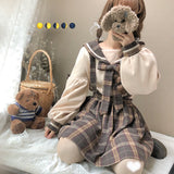 Gothic Lolita Harajuku Style Clothing Versatile Student Pullover Sweatshirt Retro Loose-Fitting Overalls Skirt