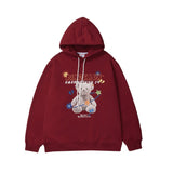 Man Fall Winter Outfis Winter Printed Hooded Thick Sweatshirt Men's Loose Couple Casual Jacket