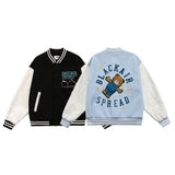 Letterman Jacket Outfit Senior Jackets Varsity Baseball Coat Men's Loose Stand Collar Jacket Jacket