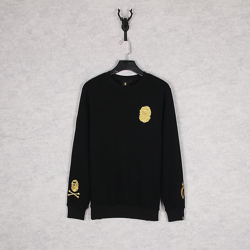 Shark Print Sweatshirts Autumn and Winter Cartoon Embroidered Crew Neck Pullover and Fleece Sweater Men and Women