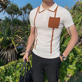 Men Polo Shirts Casual Knitted Polo Shirt