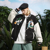 Letterman Jacket Outfit Senior Jackets Varsity Baseball Coat Retro Color Contrast Patchwork Baseball Uniform for Men and Women