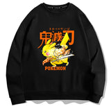Men and Women Pokemon Pikachu Hoodie Crew Neck Pullover Sweatshirt