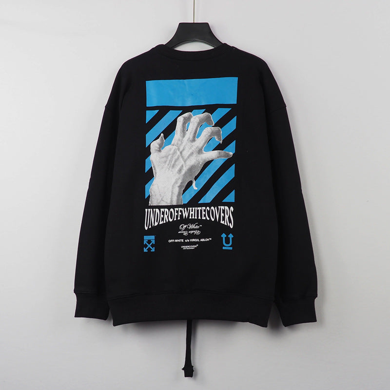 Off White Sweatshirts Long Sleeve round Neck Sweater Autumn and Winter Pullover for Men and Women
