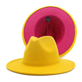 Walter White Fedora Two-Tone Woolen Hat Double-Sided Felt Hat Autumn and Winter Assorted Colors Retro