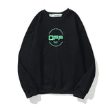 Off White Sweatshirts Long Sleeve round Neck Neck Neck Sweater for Men and Women