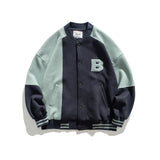 Letterman Jacket Outfit Senior Jackets Varsity Baseball Coat Baseball Uniform Jacket Loose-Fit Letter Jacket