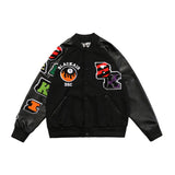 Letterman Jacket Outfit Senior Jackets Varsity Baseball Coat Men's Loose-Fit Baseball Uniform