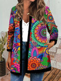 Beth Dutton Outfits Women's Autumn and Winter Personalized Printed Cardigan Casual Jacket