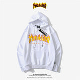 Thrasher Hoodie Sweater Hooded Velvet Padded Loose Long Sleeve