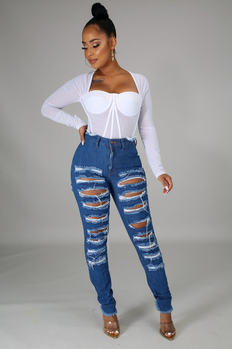 Women Distressed Denim Jeans Ripped Jean Ripped Stretch Jeans for Women
