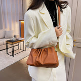 The Teacher Tote Women's Shoulder Bag Niche High-Grade Messenger Bag Women's Bag Fashion Pleated Small Square Bag