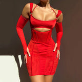 Emily Ratajkowski Dress Sexy Suspender Tight Dress Backless Sheath Skirt