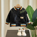 Toddler Boys Jackets Boy's Leather Jacket Coat Spring and Autumn Children