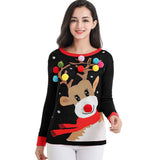 Ugly Christmas Sweater Autumn and Winter Elk Sweater for Women