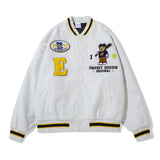 Letterman Jacket Outfit Senior Jackets Varsity Baseball Coat Baseball Uniform Loose Lapel Flight Jacket Coat