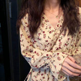 Fairy Dress Floral Chiffon Dress Spring and Autumn Skirt Fairy Girl Mori Style French First Love Dress