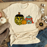 Halloween Costumes Pumpkin Pumpkin L Printed round Neck T-shirt for Women