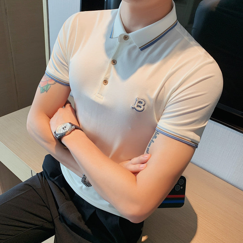 Men Polo Shirts Lapel T-shirt