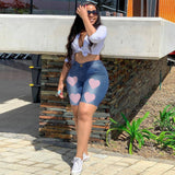 Women Plus Size Jeans High Waist Slim Denim Straight-Leg Pants