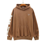 Skeleton Hoodie Washed Bone Heart Chapped Printed Hooded Terry Couple Sweater