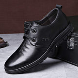 Loafers for Men Lace-up Men's Casual Shoes Genuine Cattlehide Leather Surface Men's Shoes